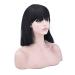 BGHJUE Short Bob Wigs Black Wig For Women With Bangs Straight Synthetic Wig Natural As Real Hair 25cmBlack
