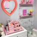 BinaryABC Heart Makeup Mirror - Wall/Desktop Cosmetic Mirror for Bedroom - Valentines Day Gift (Pink) - Buy Online on GoSupps.com