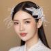 Bridal Wedding Headband Hair Vine Headdress Pearl Feather Hair Piece Hair Pin Wedding Hair Accessories for Bride Hair Clips for Prom Party - Buy Online on GoSupps.com