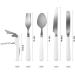 Camping Kitchen Silverware Set - 12pcs Stainless Steel Cutlery Organizer for 2 Person Dinnerware - Utensils with Plate, Spoon, Knife, Fork, Wine Opener, Napkin - Black - Buy Online on GoSupps.com