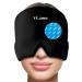 Headache Hat for Migraine Relief Cold and Hot 2 in 1 Migraine Ice Head Wrap Gel Odorless Migraine Relief Cap as Stress Relief Gifts for Women/Men Effective Relief for Tension Headache Vertigo (Black)