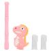 Baby Teething Tubes Toys for Newborn Infants Silicone Baby Teether Toy Tube for 3-6 Months BPA Free Dinosaur Teether with 2Pcs Finger Toothbrush Boys & Girls (Pink)