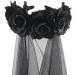 SUNTRADE Women Girls Zombie Bride Black Veil with Flowers Hairband for Halloween Cosplay Wedding Costume Headwear - Buy Online on GoSupps.com