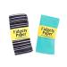 Pocket Fidgety Paper - Baby Paper - Great for Teething and Play - 2 PACK - Turquoise Blue Black and Grey Stripes - Fidgety Paper
