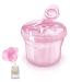 Zeagro 1 x Non-Spill Rotating Milk Powder Formula Dispenser Portable Outdoor Food Container 3 Compartments Storage Feeding Infant Newborn Snack Box-Pink