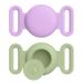 Airtag Dog Collar Pet Silicone Protective Case for GPS Tracking Finder Protective Cover Compatible with Apple Airtag Safety and Anti-lost (Matcha green+Lavender Middle) Matcha green+Lavender Middle
