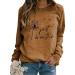 OUNAR Womens Just Breathe Dandelion Sweatshirt Casual Crewneck Loose Pullover Tops Long Sleeve Graphic Tee Shirt Khaki Medium