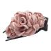 Cycling side hair clip with comb women flowers curvy hair clip for ponytail slipproof French strong hold hair clamp (pink)