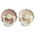 Frigg Daisy Night Schnuller 2 Pack | BPA-Free Latex Pacifier | Cherry Shape | Made in Denmark | 0-6 Months (Blush Night/Cream Night) - Buy Online on GoSupps.com