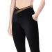 Jinhiteam Girls' Black Leggings with Pockets | High Waist Tummy Control Yoga Pants | Size 11-12 Years - Buy Online on GoSupps.com