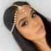 Brinie Boho Gold Rhinestone Head Chain | Wedding Headpiece for Women and Girls - Buy Online on GoSupps.com
