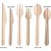 (Pack Of 100) Disposable Wooden Cutlery Set Wedding Birthday Party Tableware Environmentally Friendly Outdoor Supplies Durable Wooden Dinnerware - Buy Online on GoSupps.com