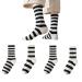 Akamas 4 pairs of women cotton socks funny black white striped socks breathable sports socks fashionable leisure socks ankle socks black and white color blocking socks 35-41 a