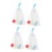 Baluue 4 Pcs Foaming Net Soap Mesh Pouches Portable Soap Exfoliating Soap Bag Soap Pouch White Pe