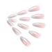 Brishow Pink Coffin Artificial Nails - Long Press-On Ballerina Acrylics - 24 Full Cover Stick-On Nails for Women & Girls - Buy Online on GoSupps.com