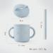 Silicone Sippy Cup Baby Cat Training Cup with Straw - No Spill, Easy to Clean - Blue - Infant & Toddler Trainer Cup - Buy Online on GoSupps.com