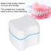 Sky Blue Dental Prostheses Container Cup Box | False Teeth Storage with Filter Screen - Ideal for Travel School & Home Use - Buy Online on GoSupps.com