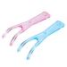 Dental Floss Holders Dental Flosser Built-in Spool Flat Wire Dental Floss Replacement Racks (Pink + Blue)