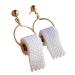 kaixinbukaixin Pearl Toilet Paper Ear Hooks 3D Paper Earrings Roll Ear Drops Jewellery Gifts Gold + White