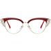 VOOGLAM Cat Eye Blue Light Blocking Glasses for Women | Stylish Anti-UV Eyewear with Crystal Accents - Reduce Eyestrain & Protect Your Eyes - Buy Online on GoSupps.com