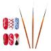 Nail Liner Brush 3 Pieces Nail Art Drawing Line Brush Nail Art Pen Fine Making on Lines Fine Details Flowers Patterns