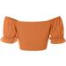 TUNUSKAT Women's Off-Shoulder Cross Short Sleeve Blouse - Orange | Summer Trendy Crop Top - Buy Online on GoSupps.com