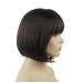 Lydell 8 Short Bob Chestnut Brown Synthetic Wig with Flat Bangs & Central Dot - Heat Resistant Hairstyle - Buy Online on GoSupps.com