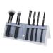 MODA Pro Total Face Travel Size Makeup Brush Set with Pouch Includes - Powder Foundation Angle Shader Smoky Eye Brow Liner and Pointed Lip Brushes Black