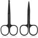 Eyebrow Scissors Small Scissors Nose Hair Scissors for Men Women 2-Pack Black Nose Hair Scissors Stainless Steel Mustache Scissors Pointed Round Nose Hair Clippers for Trimming Facial Hair - Buy Online on GoSupps.com