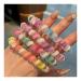 4Pcs Spiral Hair Ties for Women Phone Cord Tellie Telly Coil Plastic Tele Coiled Telephone Cord Stretchy Hair Ties for Thick Hair Big Coils (Iridescent)