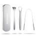 RX Goods Stainless Steel Tongue Schaber for Oral Care - 4 pieces - Tongue cleaner tongue brush & tongue scraper - durable & reusable