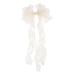 FRCOLOR 1pc Hairpin Hair Bow Headpieces Three- Layer Bow Hair Clip Korean Bridal Headpieces for Wedding Lace Ponytail Holder Bowknot Ribbon for Bows Bride Fabric Fashion Headband 48X19X1CM Beige
