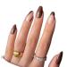 24 Pieces Oval Head Fake Nails Pink Almond Faux Fake Nails with Glue Full Coverage Nail Tip Press Nails (Color : 11)