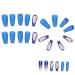 SVRITE Blue French Wearable Nails Wearable Press on Nails Full Cover Nail Tips Art Finished Nails