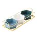 STOBAZA 1set Compartment Platter Platters Trays Fruit Container Sauce Plate Sauce Dish Snack Fruit Dish 30.3X13CM Golden
