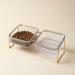 HOHXFYP Elevated Cat Bowls 15 Degree Tilt Stable Raised Cat Food Water Bowl Easily Removable Transparent Cat Bowls with Raised Bowl Bottom for Cats Dogs(S-Gold) Small Gold - Buy Online on GoSupps.com