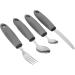 Adaptive Utensils Set - 4 Piece Stainless Steel Cutlery for Arthritis Relief | Ergonomic Knife Fork & Spoon - Buy Online on GoSupps.com