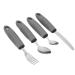 Adaptive Utensils Adaptive Cutlery Set Polished Stainless Steel 4 Piece Knife Fork Spoon for Arthritis