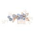 Minkissy Wedding Hair Comb Pearl Crystal Decor Clip Pin Rhinestone Flower Wedding Hair Accessories for Bride Bridesmaid Blue
