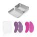 3 Pairs Silicone Eye Pads with 1 Rectangular Metal Storage Box Moisturizing Eye Pads Skin Care Eye Pads Reusable Eye Pads