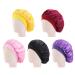 LEORX 5pcs Children Satin Sleeping Cap Set - Soft Bonnet with Wide Elastic Band for Kids (Yellow Purple Black Pink Red) - Buy Online on GoSupps.com