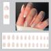 Kyzistn French False Nails Short - White Swirl Almond Press On Nails 24Pcs with Glue - Oval Fake Nails for Women & Girls - Buy Online on GoSupps.com