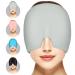 ACWOO Migraine Relief Cap Reusable Cold Hot Therapy Migraine and Headache Relief Cap Single-Sided Gel Ice Hot Head Wrap for Chronic Migraine Tension Headache Sinus Stress Puffy Eyes (Grey)