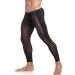 MIZOK Men's Mesh Yoga Pants See Through Compression Tights Workout Leggings Medium Black