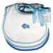 Raindrops Pastel Teething Bib Set  White/Blue