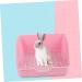HAPINARY Box Rabbit Potty Bunny Litter Cat Litter Pan Hamster Toilet Corner Pet Litter Pan Plastic 28x23cm Pink - Buy Online on GoSupps.com