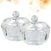 Fomiyes 2PC Clear Nail Art Acrylic Dappen Bowls - Glass Crystal Cups with Lids for Manicure Care Tools - Buy Online on GoSupps.com