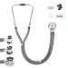 HONSUN Sprague Rappaport Dual Head Stethoscope for Adult & Kids Classic Cardiology Stethoscope for Doctors Nurses School Students and Home Use (Gray)