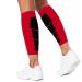 Gemx Calf Compression Sleeve Men & Women (1 Pair) Footless Calf Sleeves for Shin Splints Support Breathable Neoprene Fabric Shin Sleeves for Calf Support Ideal For Running Cycling & Hiking XL (Calf Power) Red