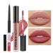 evpct 2Pcs Nude Pink Matte Lip Liner and Lipstick Pencil Makeup Set DNM Brown Liquid Lipstick Lip gloss Stain Set Long Lasting Waterproof labiales mate 24 horas originales matte larga duracion 24 29 0.21 Fl Oz (Pack of ...